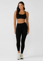 Lorna Jane Iconic Monogram Full Length Leggings - Recycled Black