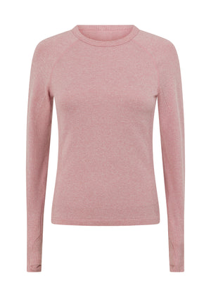 Lorna Jane Tempo Seamless Long Sleeve Top - Dusty Rose Marl