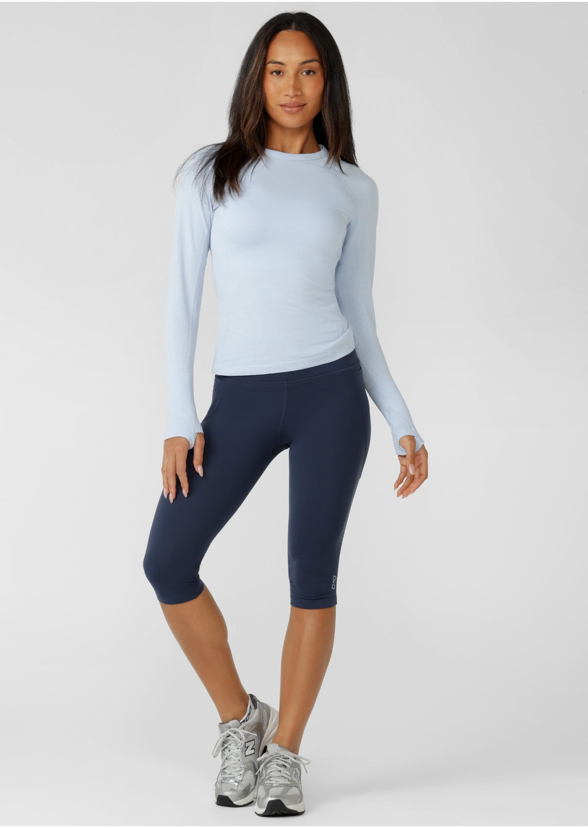 Lorna Jane Tempo Seamless Long Sleeve Top - Petal Blue Marl