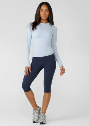 Lorna Jane Tempo Seamless Long Sleeve Top - Petal Blue Marl