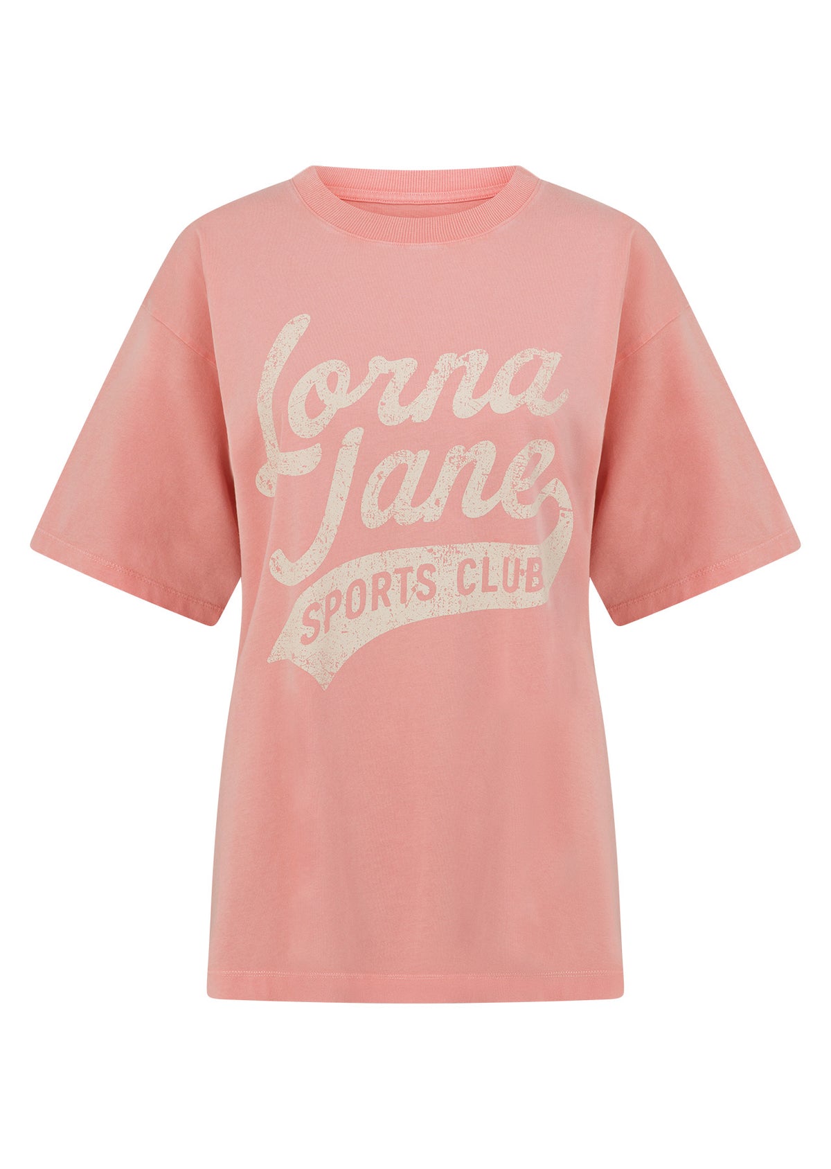 Lorna Jane Sports Club Washed Boyfriend T-Shirt - Washed Wisteria Pink