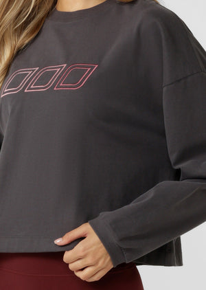 Lorna Jane Half Time Lightweight Sweat - Titanium