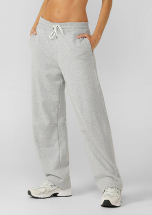 Lorna Jane Heritage Barrel Leg Sweatpants - Grey Marl