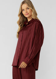 Lorna Jane After Hours Long Sleeve Sleep Shirt - Cranberry