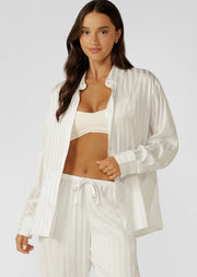 Lorna Jane After Hours Long Sleeve Sleep Shirt - Porcelain