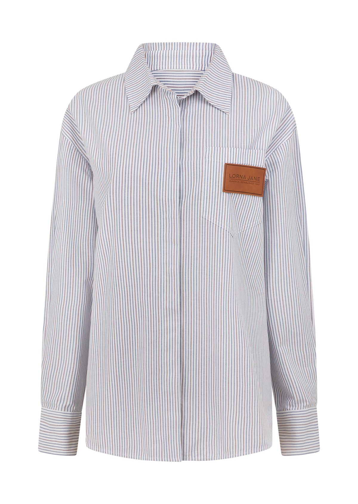 Lorna Jane Signature Long Sleeve Shirt - Multi Mini Stripe