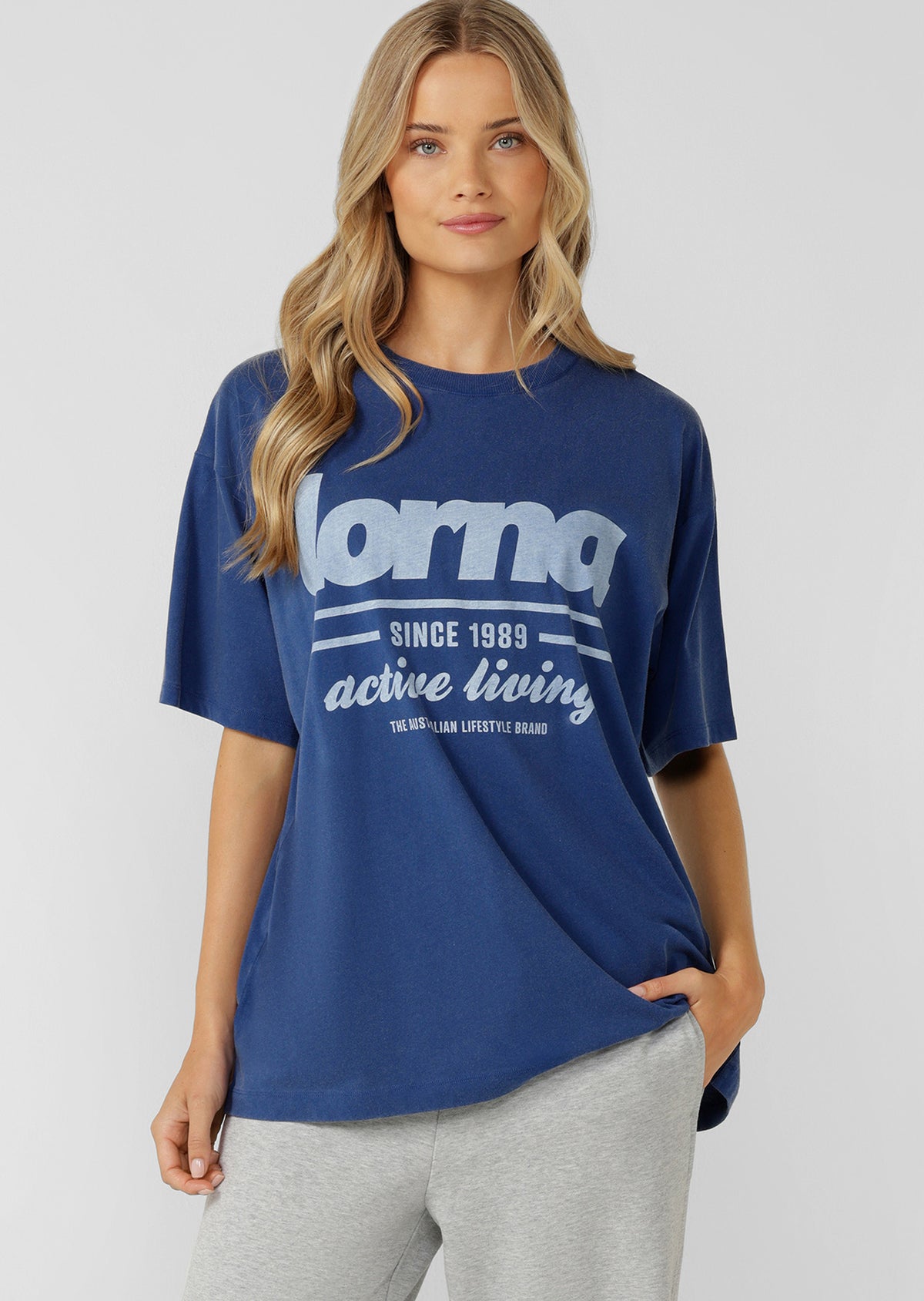 Lorna Jane Comeback Washed Boyfriend T-Shirt - Washed Storm