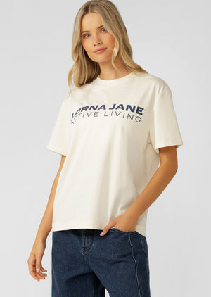 Lorna Jane Active Living T-Shirt - Cream