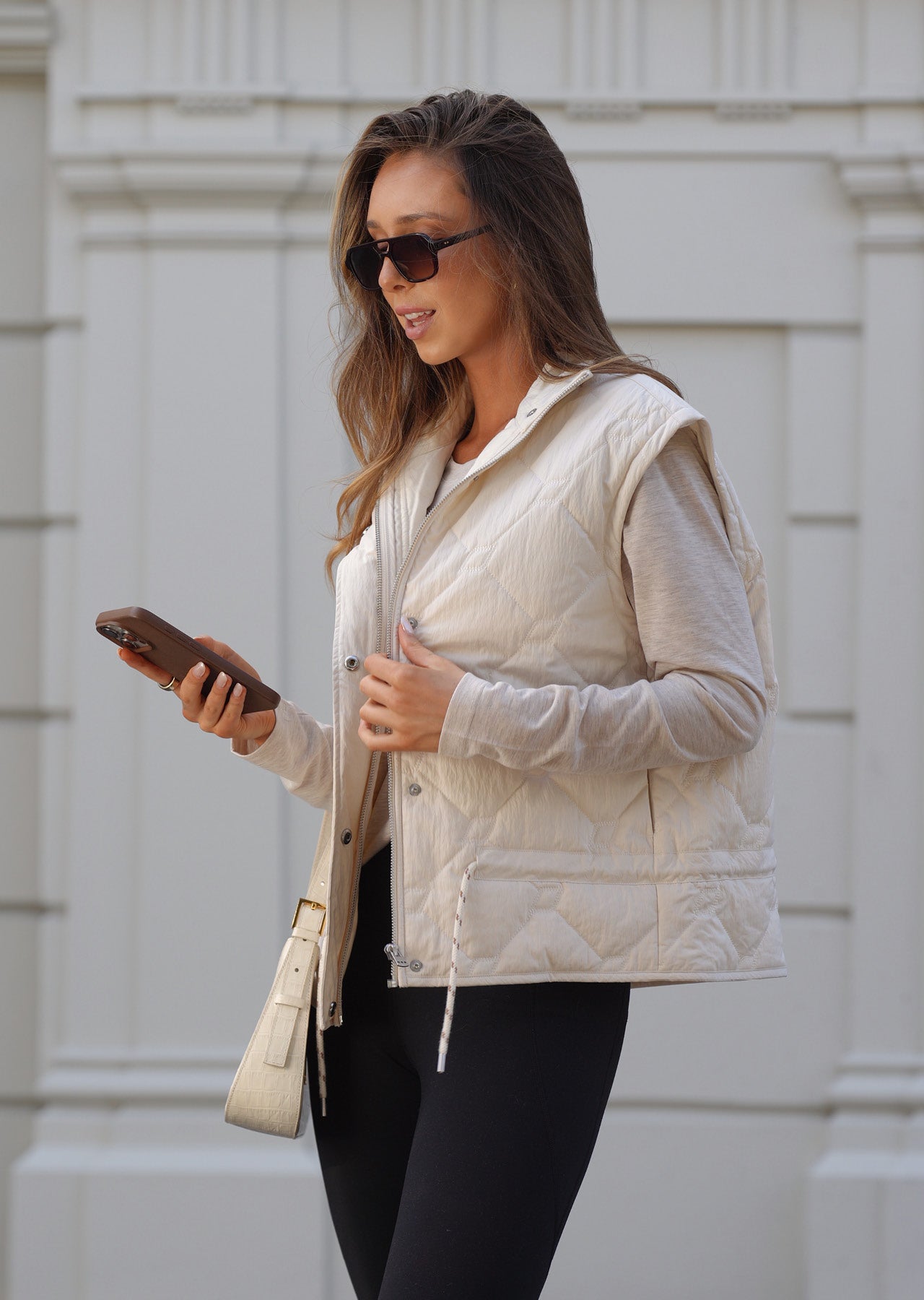Lorna Jane Adventure Quilted Vest - Cream