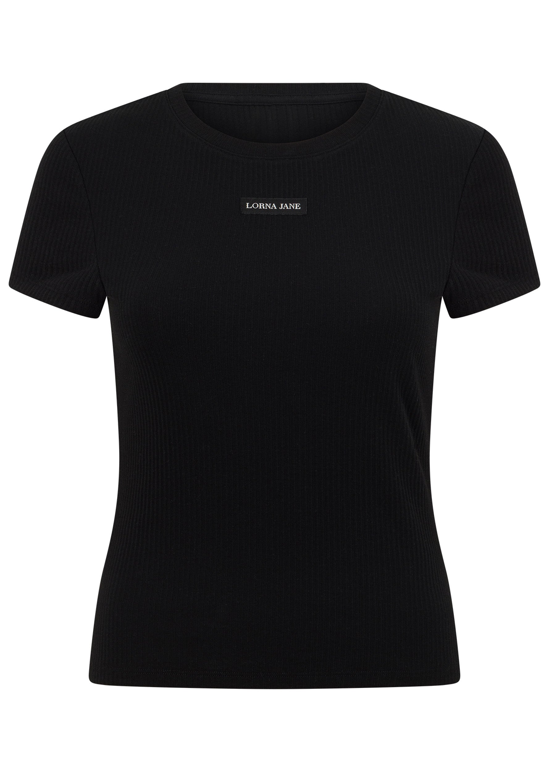 Lorna Jane Everyday Comfort Slim Rib T-Shirt - Black