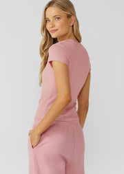 Lorna Jane Everyday Comfort Slim Rib T-Shirt - Dusty Rose