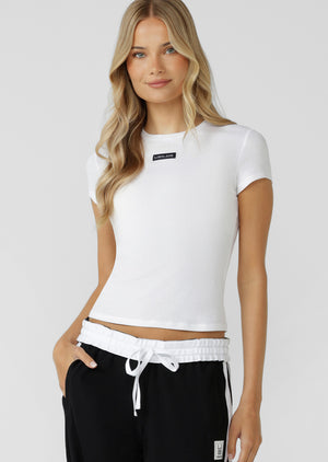 Lorna Jane Everyday Comfort Slim Rib T-Shirt - White