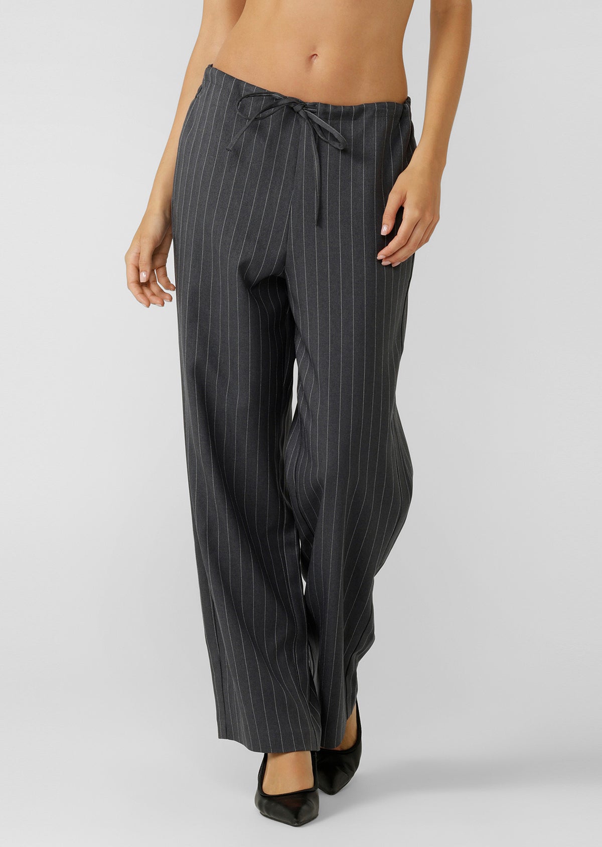 Lorna Jane Effortless Tailored Pants - Titanium Pinstripe