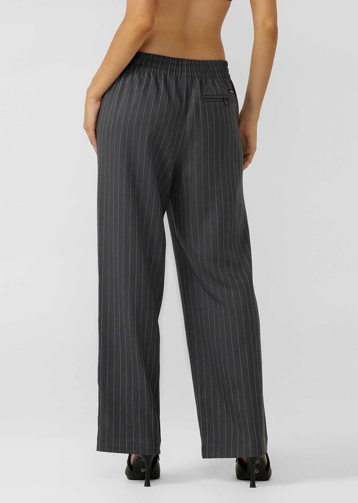 Lorna Jane Effortless Tailored Pants - Titanium Pinstripe