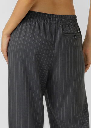 Lorna Jane Effortless Tailored Pants - Titanium Pinstripe