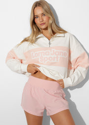 Lorna Jane Sports Quarter Zip Sweat - Porcelain