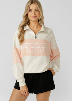 Lorna Jane Sports Quarter Zip Sweat - Porcelain