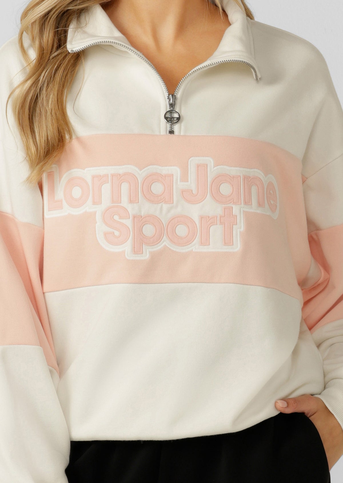 Lorna Jane Sports Quarter Zip Sweat - Porcelain