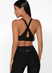 Lorna Jane Reflective Night Cat Sports Bra - Reflective Night Cat Print