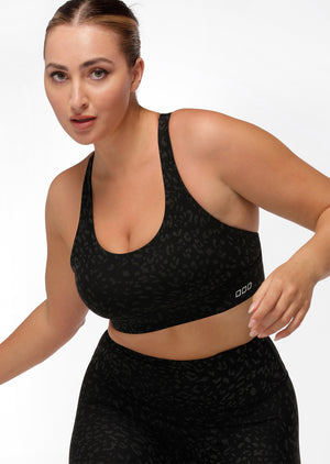 Lorna Jane Reflective Night Cat Sports Bra - Reflective Night Cat Print
