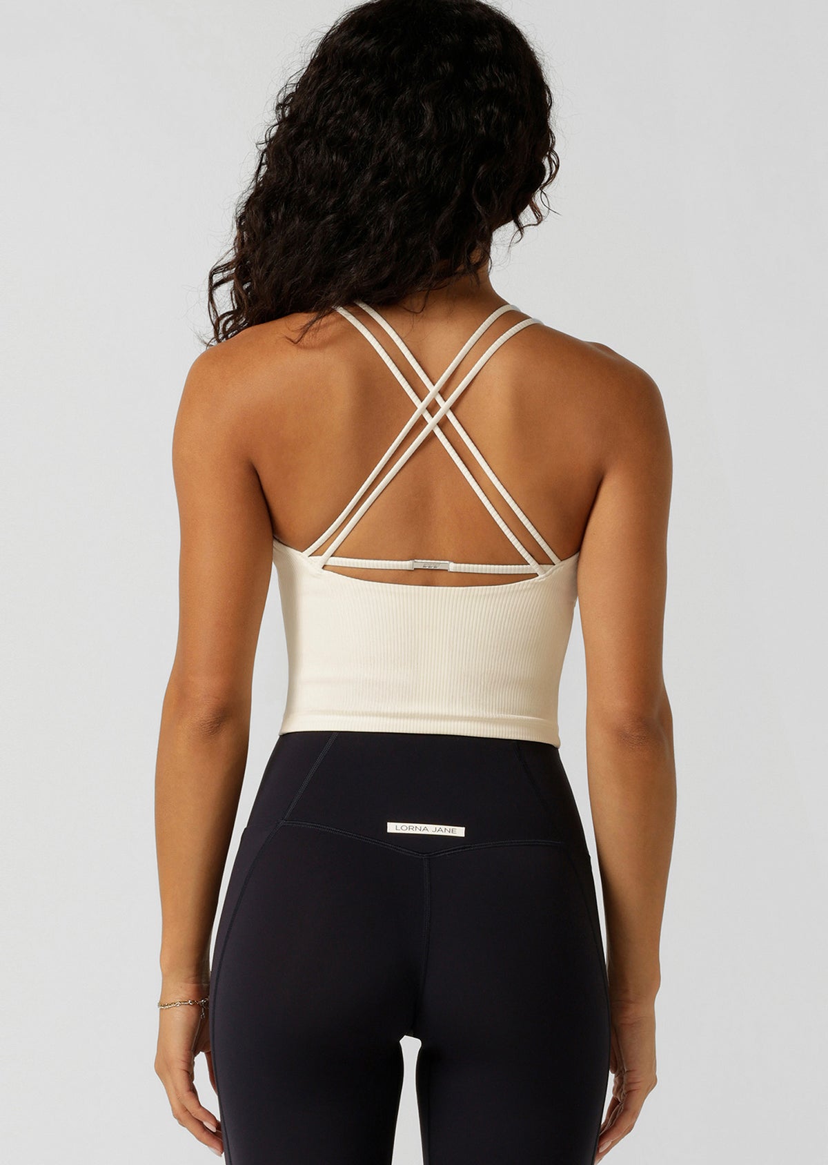 Lorna Jane Irresistible Rib Bra Tank Combo - Cream