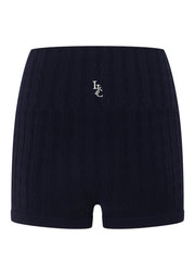 Lorna Jane Cable Seamless Bike Shorts - Midnight Blue