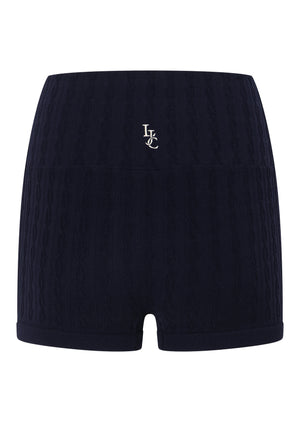 Lorna Jane Cable Seamless Bike Shorts - Midnight Blue