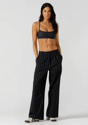 Lorna Jane Pinstripe Sports Bra - Midnight Blue Pinstripe