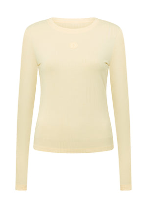 Lorna Jane Movement Long Sleeve Rib Top - Buttermilk