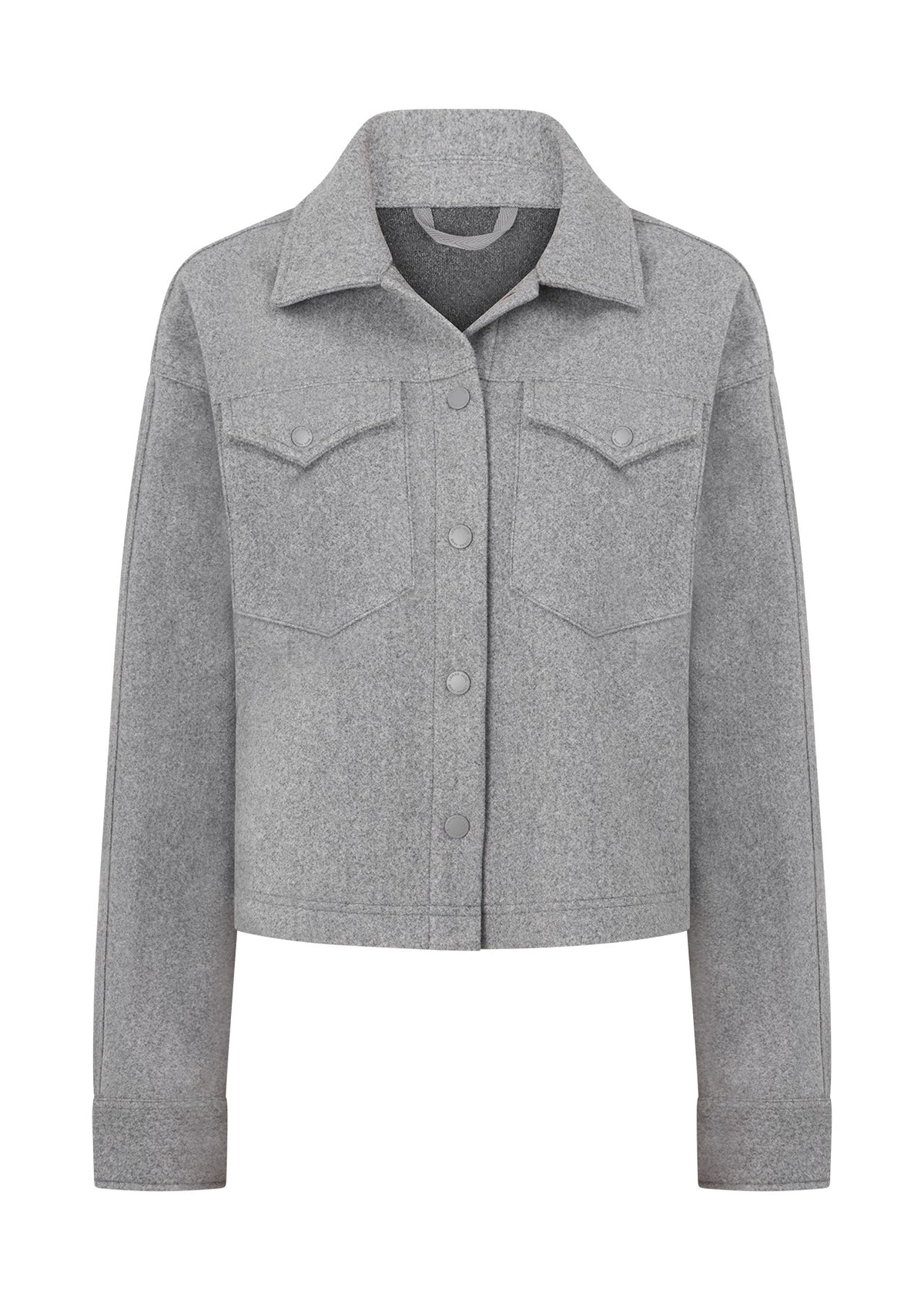 Lorna Jane Heritage Cropped Shacket - Grey Marl
