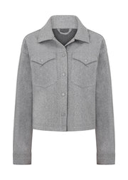 Lorna Jane Heritage Cropped Shacket - Grey Marl