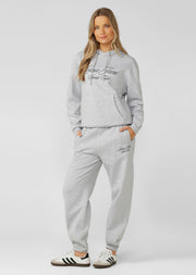 Lorna Jane Sports Club Fleece Hoodie - Grey Marl