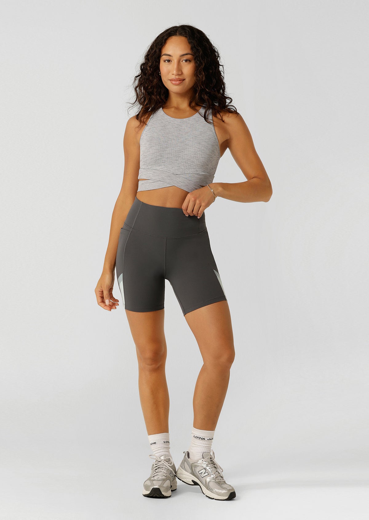 Lorna Jane Trailblazer Phone Pocket 16cm Bike Shorts - Titanium