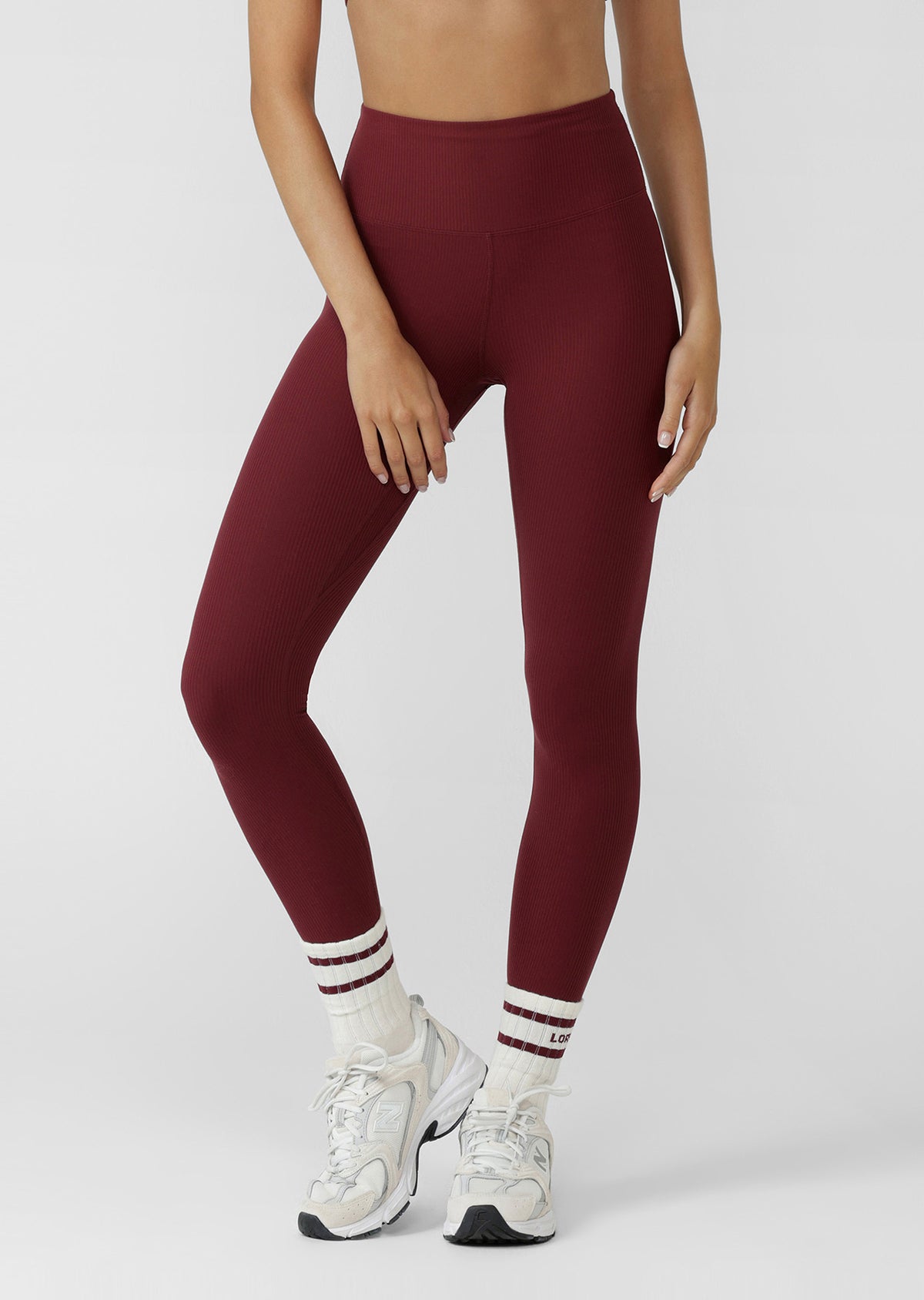 Lorna Jane Irresistible Rib Full Length Leggings - Cranberry