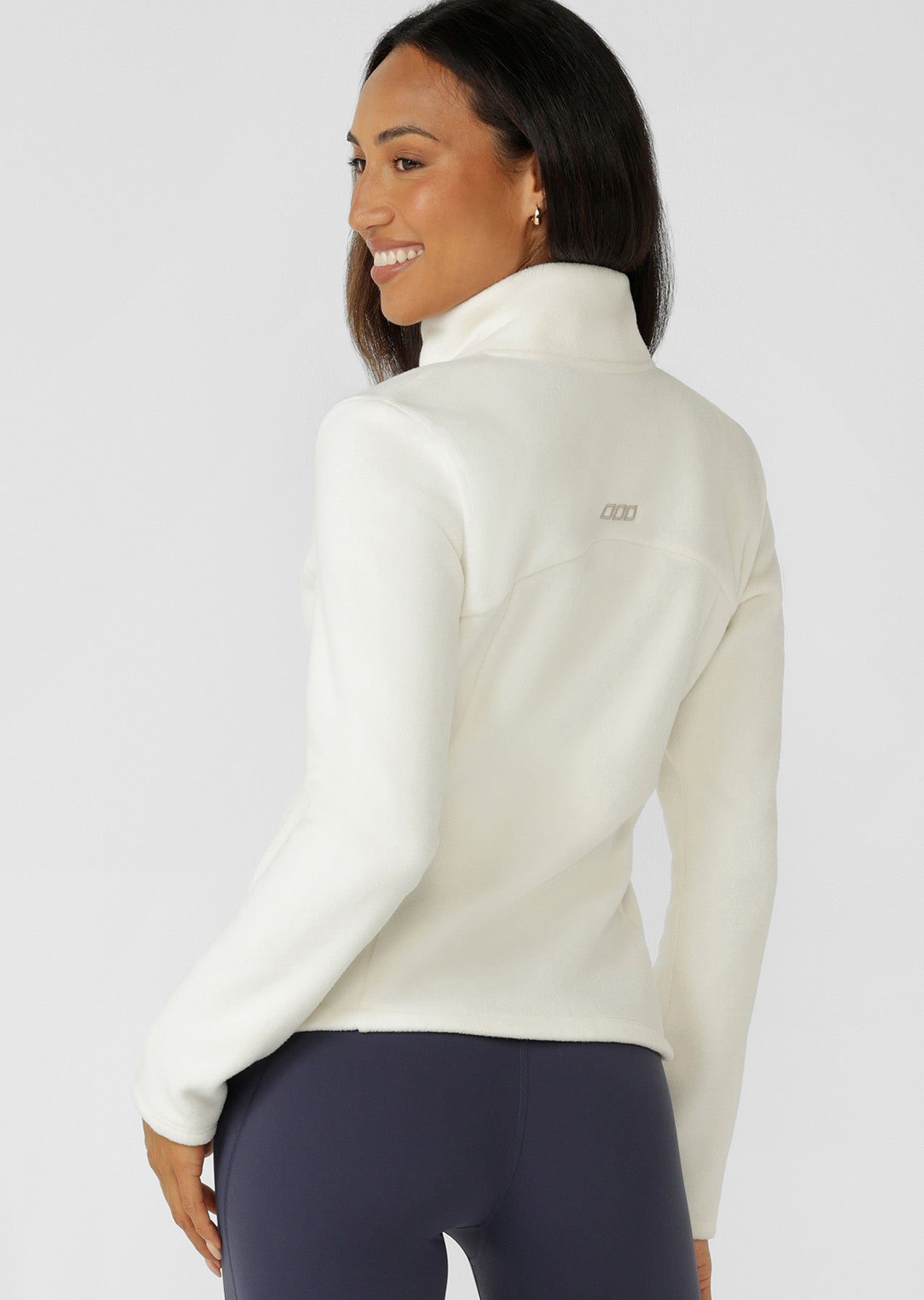 Lorna Jane Amy Polar Fleece Zip Through Jacket - Cream