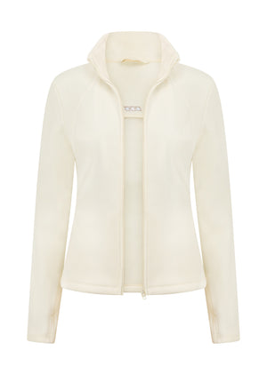 Lorna Jane Amy Polar Fleece Zip Through Jacket - Cream