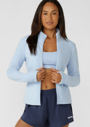 Lorna Jane Amy Polar Fleece Zip Through Jacket - Petal Blue