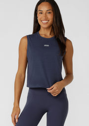 Lorna Jane Half Time Active Tank - Platinum Navy Marl