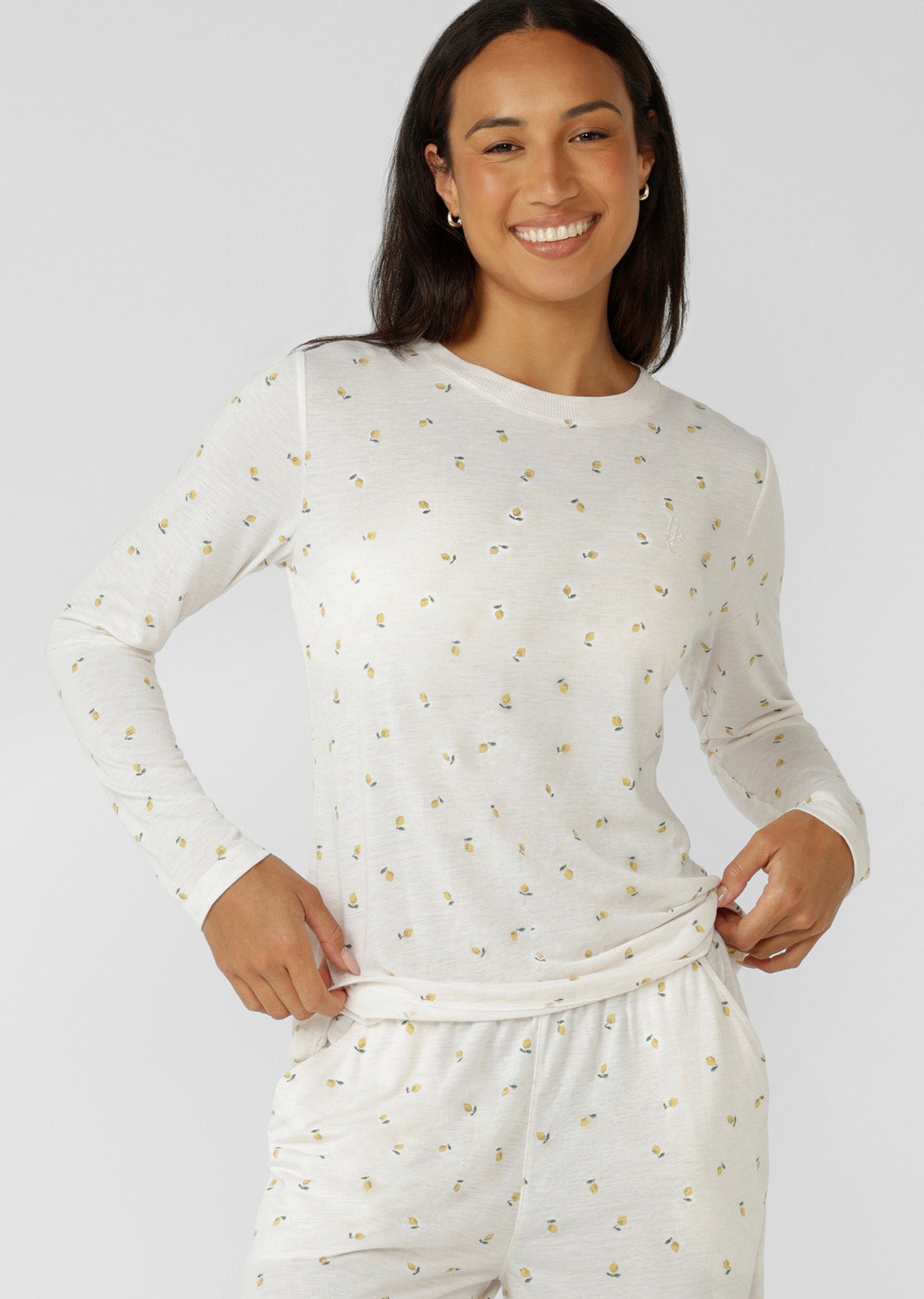Lorna Jane Sweet Citrus Long Sleeve Lounge T-Shirt - Sweet Citrus Print