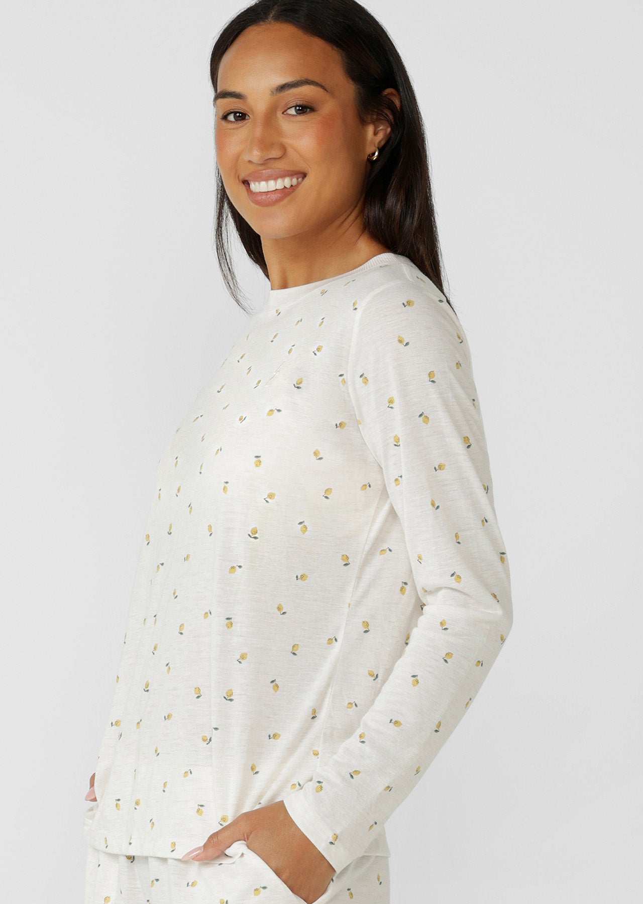 Lorna Jane Sweet Citrus Long Sleeve Lounge T-Shirt - Sweet Citrus Print