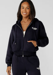 Lorna Jane Sport Mode Zip Through Hoodie - Midnight Blue