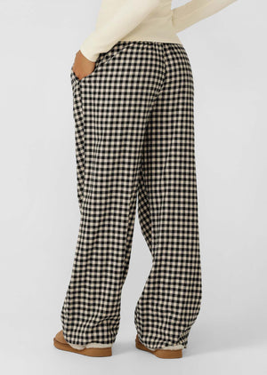 Lorna Jane Sugarplaid Flannel Lounge Pants - Cream Check