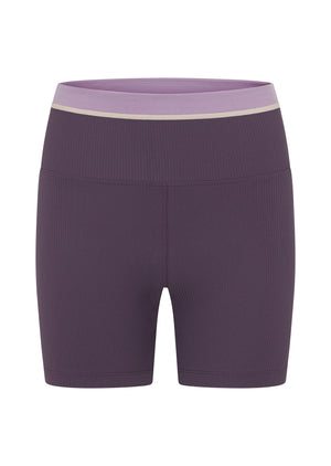 Lorna Jane Perfect Practice Rib 12Cm Bike Shorts - Midnight Plum