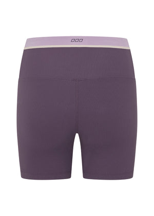 Lorna Jane Perfect Practice Rib 12Cm Bike Shorts - Midnight Plum