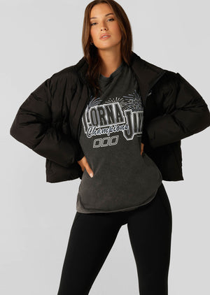 Lorna Jane Championship Title Relaxed Fit Tee - Washed Black