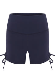 Lorna Jane Rouched Cheeky Bike Shorts - Ash Blue
