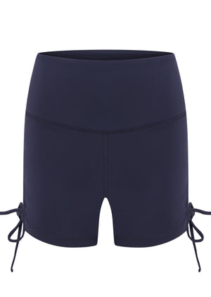 Lorna Jane Rouched Cheeky Bike Shorts - Ash Blue