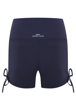 Lorna Jane Rouched Cheeky Bike Shorts - Ash Blue