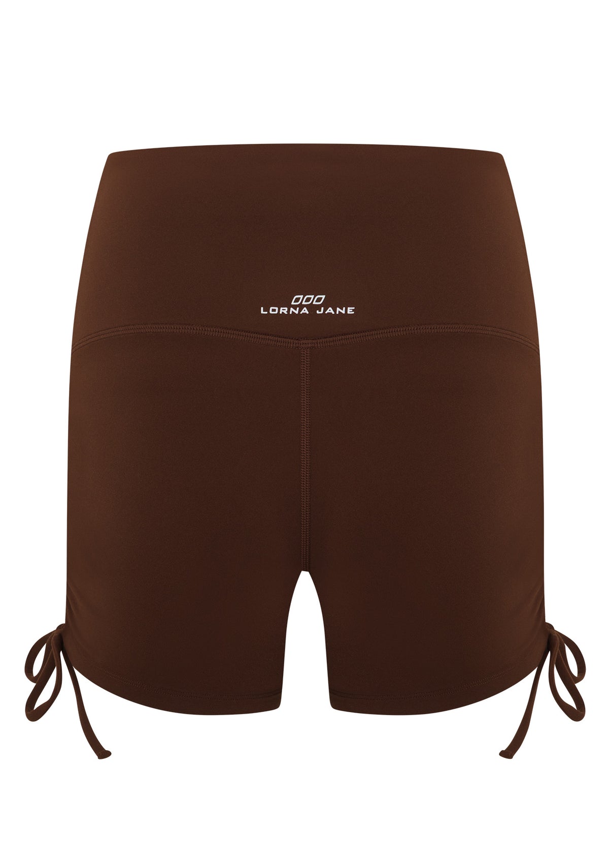 Lorna Jane Rouched Cheeky Bike Shorts - Espresso
