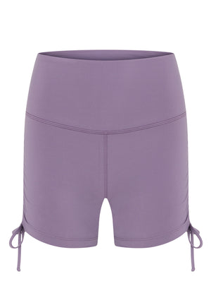 Lorna Jane Rouched Cheeky Bike Shorts - Purple Dusk